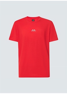 Красно-белая мужская футболка с круглым вырезом Oakley