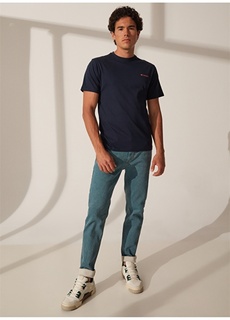 Темно-синяя мужская футболка с круглым вырезом с принтом Columbia