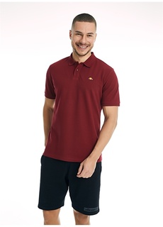 Бордово-красная мужская футболка с круглым вырезом Ellesse
