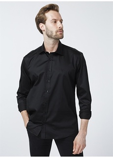 Классическая черная мужская рубашка стандартного кроя Beymen Business