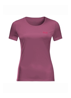 Фиолетовая женская футболка с круглым вырезом стандартного кроя Jack Wolfskin