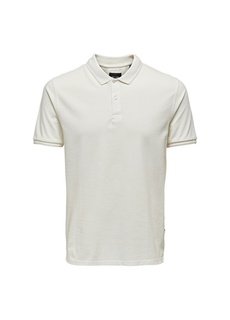 Однотонная белая мужская футболка-поло Only &amp; Sons