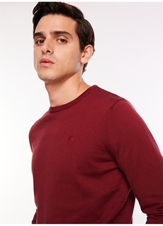 Красный однотонный мужской свитер с круглым вырезом Fabrika ФАБРИКА