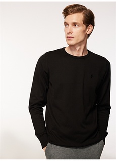 Черный однотонный мужской свитер с круглым вырезом Fabrika ФАБРИКА