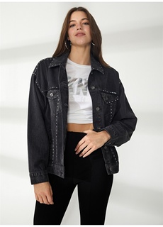 Антрацитовая женская летняя куртка с длинными карманами Dkny Jeans