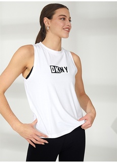 Простая белая женская футболка с круглым вырезом Dkny Jeans