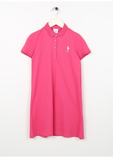 Простая розовая футболка-поло для девочек U.S. Polo Assn.