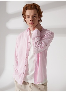 Розовая мужская рубашка с воротником на пуговицах Comfort Fit U.S. Polo Assn.