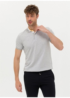 Мужская футболка-поло серого меланжевого цвета Pierre Cardin