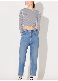 Голубые женские джинсовые брюки прямого кроя с высокой талией Lee