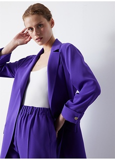 Повседневная фиолетовая женская куртка İpekyol Ipekyol