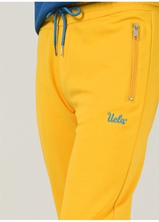Желтые мужские спортивные штаны со стандартной талией и вышивкой стандартной формы Ucla