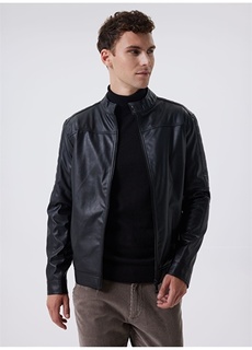 Черное мужское пальто Lee Cooper