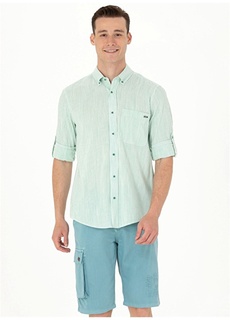 Зеленая мужская рубашка с воротником на пуговицах Comfort Fit U.S. Polo Assn.
