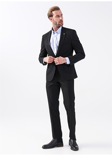 Черный мужской костюм Slim Fit с нормальной талией Pierre Cardin