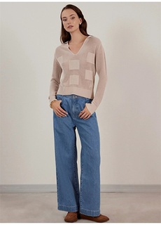 Прямые свободные женские джинсовые брюки цвета индиго с нормальной талией Yargıcı