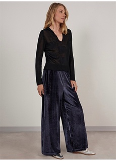 Удобные женские брюки бензинового цвета с эластичной резинкой на талии Yargıcı