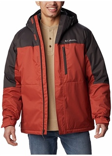 Оранжевое мужское пальто с капюшоном Columbia