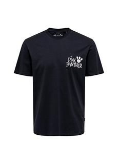 Темно-синяя мужская футболка с круглым вырезом и принтом Only &amp; Sons