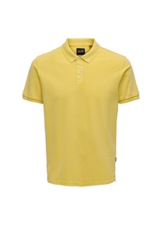 Однотонная желтая мужская футболка-поло Only &amp; Sons