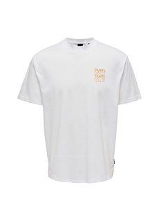 Простая белая мужская футболка с круглым вырезом Only &amp; Sons