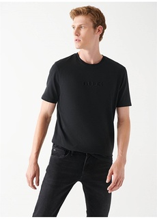 Черная мужская футболка с круглым вырезом и принтом Mavi