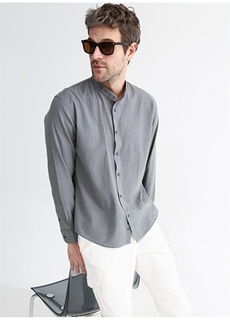 Обычная мужская рубашка цвета хаки с воротником Fabrika Comfort