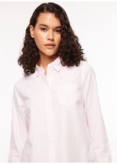 Розовая женская рубашка в полоску с обычным рубашечным воротником Gap