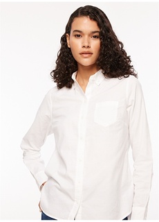 Обычная белая женская рубашка с рубашечным воротником Gap