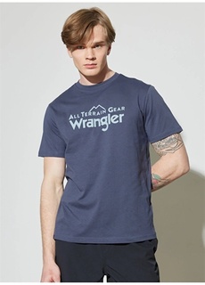 Темно-синяя мужская футболка с круглым вырезом Wrangler