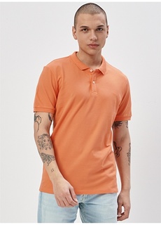 Оранжевая мужская футболка с воротником поло Lee