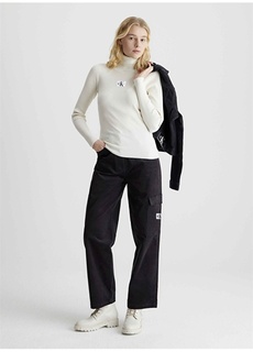 Водолазка обычный однотонный белый свитер женский Calvin Klein Jeans