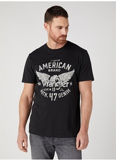 Черная мужская футболка с круглым вырезом Wrangler