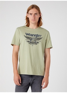 Светло-зеленая мужская футболка с круглым вырезом Wrangler