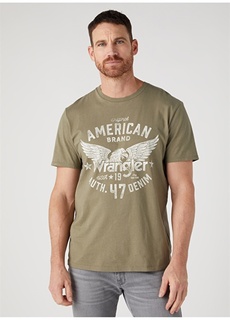 Зеленая мужская футболка с круглым вырезом Wrangler