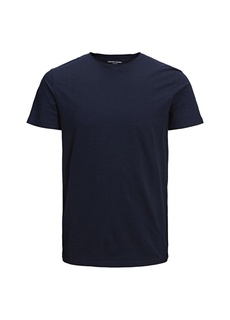 Однотонная мужская футболка с круглым вырезом темно-синего цвета Jack &amp; Jones