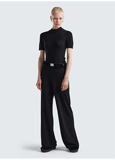 Обычные черные женские брюки с высокой талией United Colors of Benetton