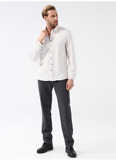 узкие мужские брюки антрацитового цвета с нормальной талией Beymen Business Privé