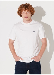 Белая мужская футболка с круглым вырезом Lee