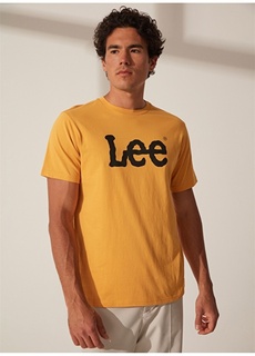 Желтая мужская футболка с круглым вырезом Lee