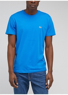 Синяя мужская футболка с круглым вырезом Lee