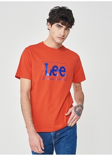 Коралловая мужская футболка с круглым вырезом Lee