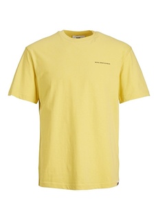 Однотонная желтая мужская футболка с круглым вырезом Jack &amp; Jones