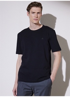 Черная мужская футболка узкого кроя с круглым вырезом Brooks Brothers