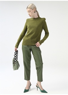 Зеленые женские кожаные брюки Fabrika ФАБРИКА