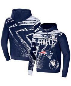 Мужская толстовка с капюшоном nfl x staple navy new england patriots team slogan с принтом по всей поверхности NFL Properties, синий