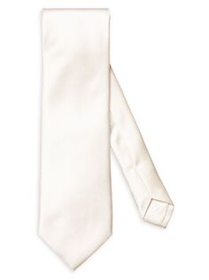 Шелковый жаккардовый галстук в горошек Eton, белый