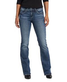 Женские джинсы Suki со средней посадкой и пышной молнией с жестким вырезом Bootcut Silver Jeans Co.