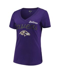 Женская фиолетовая футболка с v-образным вырезом Baltimore Ravens Post Season G-III 4Her by Carl Banks