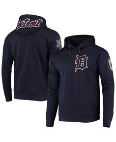 Мужской темно-синий пуловер с капюшоном и логотипом команды Detroit Tigers Team Pro Standard